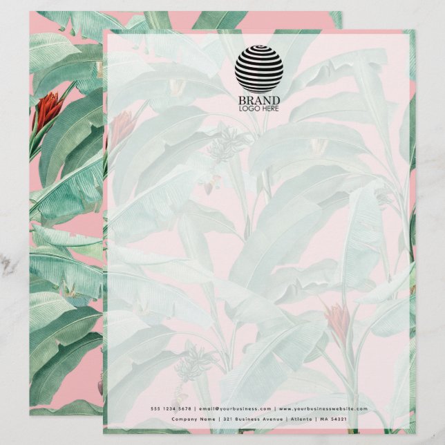 Tropical Business Logo Professional Letterhead (Front/Back)