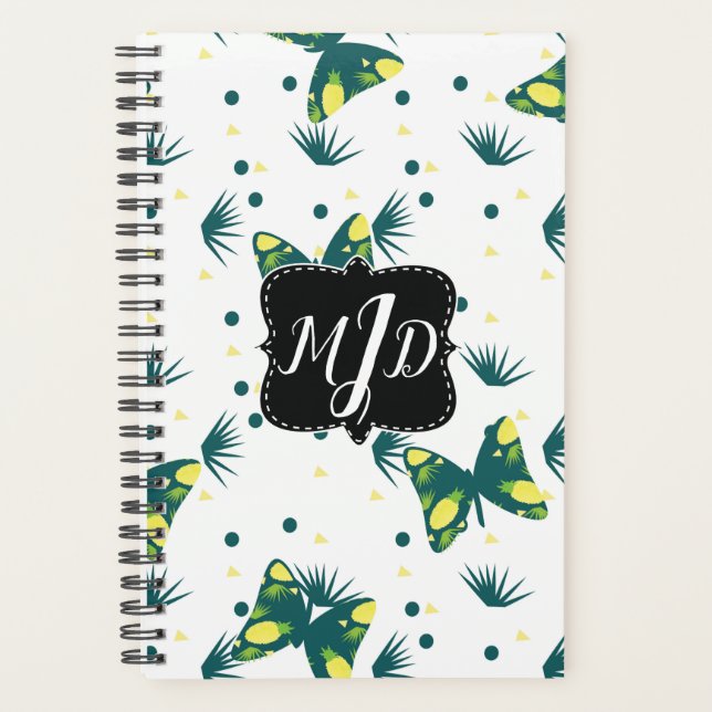 Tropical Butterflies Pineapple School Homeschool Planner (Front)