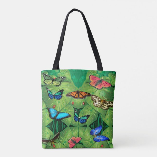 Tropical Butterfly Garden Tote Bag (Back)