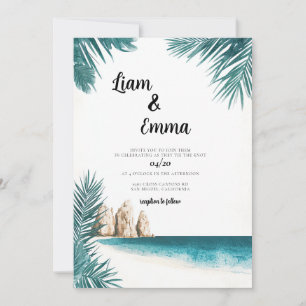 Tropical Cabo Mexico Wedding Invitation