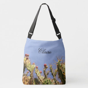 Tropical Cactus against Blue Skies any Text Crossbody Bag