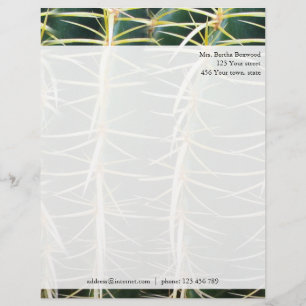 Tropical Cactus Photo Custom Address Customised Letterhead