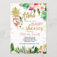 Tropical CACTUS Pineapple baby shower Invitation
