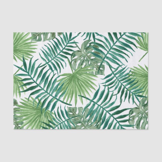 Tropical California Gifts Summer Palm Leaf Pattern Tissue Paper (Front)