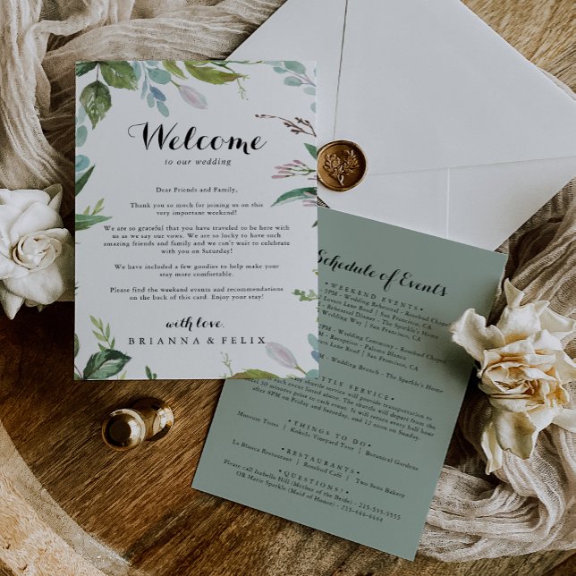 Tropical Calligraphy Wedding Welcome Letter (Creator Uploaded)