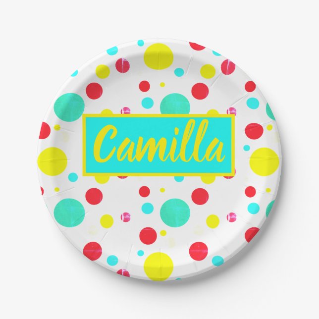 Tropical Camilla Add Your Name Paper Plate (Front)