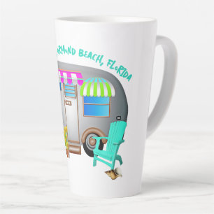 Tropical Camping Travel Trailer Custom Saying Latte Mug