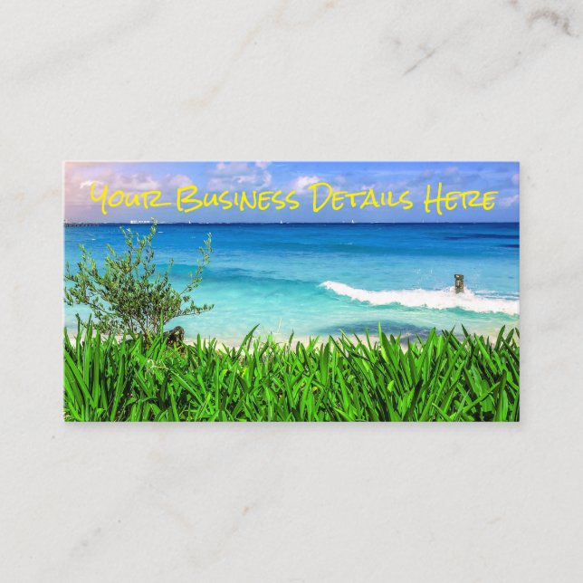 Tropical Cancun Mexico Beach Sea Paradise Business Card (Front)