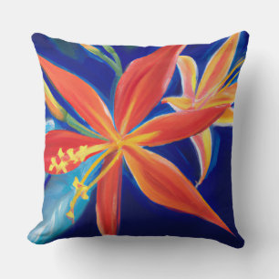 tropical canna floral cushion