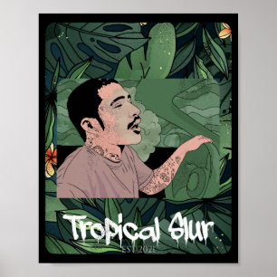 Tropical Car Driver Hip Hop Lush Vegetation Urban Poster