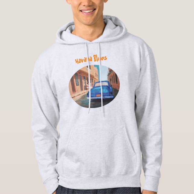 Tropical Caribbean Hooded Sweatshirt – Havana Blue (Front)