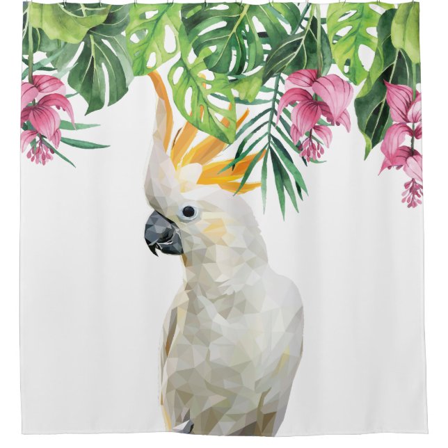 Tropical Cckatoo  Shower Curtain (Front)