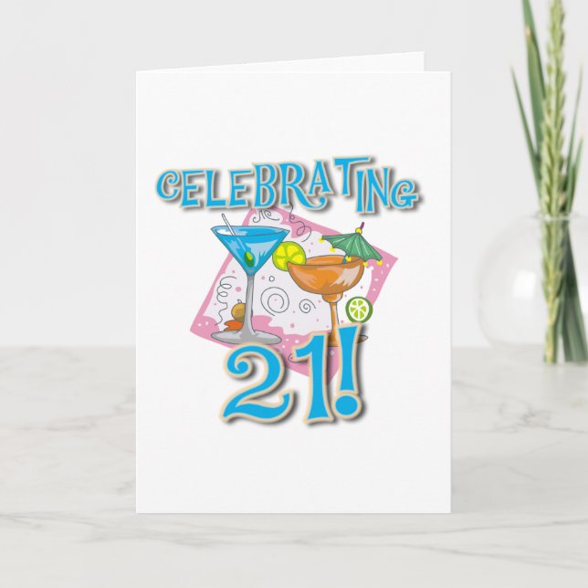 Tropical Celebrating 21 Card (Front)