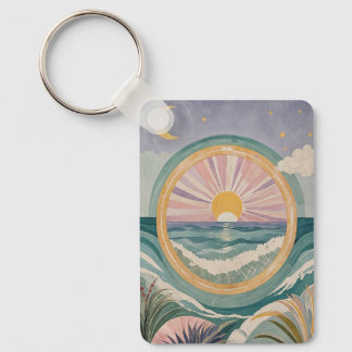 Tropical Celestial Shore Key Ring