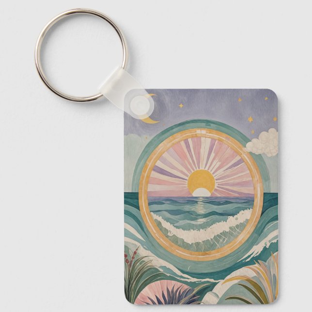 Tropical Celestial Shore Key Ring (Front)