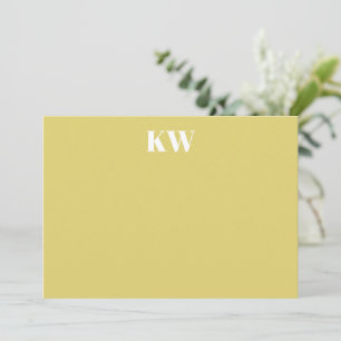 Tropical Chartreuse Monogram Initials Personalised Thank You Card