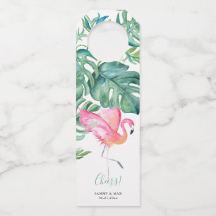 Tropical Cheers Wedding Wine Labels Bottle Tag