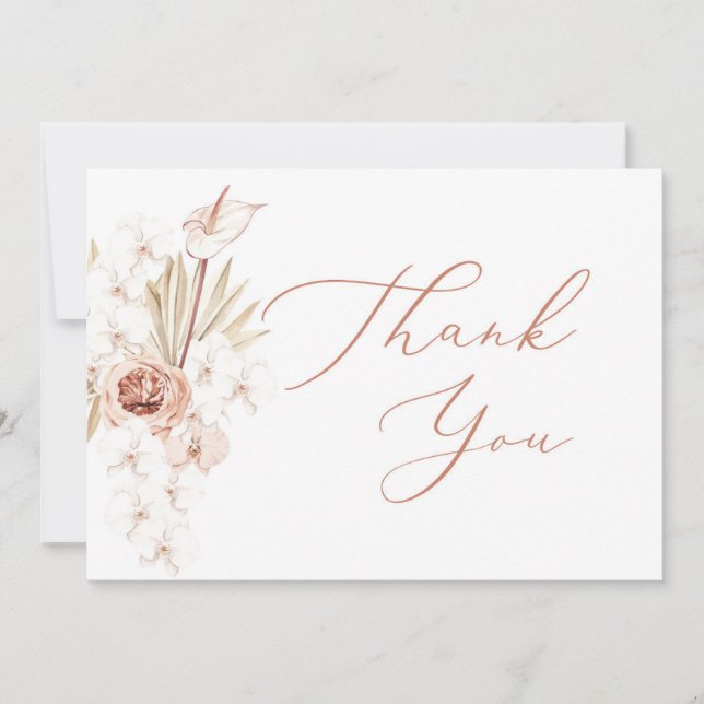 Tropical chic anthurium thank you card (Front)