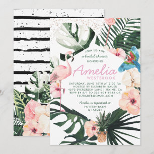Tropical Chic   Floral Bridal Shower Invitation