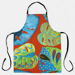 Tropical Chic: Seamless Leafy Pattern. Apron