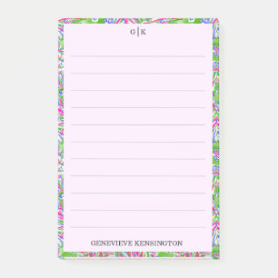 Tropical Chic Watercolor Palms Personalised Lined Post-it Notes