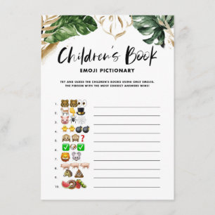 Tropical Children's Book Pictionary Baby Shower Enclosure Card