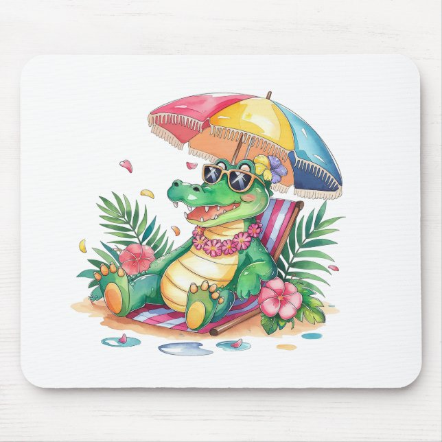 Tropical Chill Relaxing Gator Mouse Mat (Front)