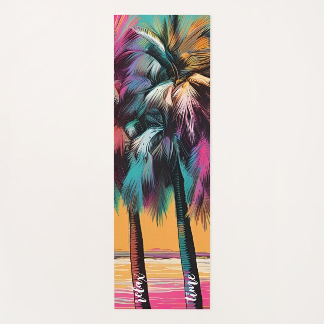 Tropical Chill, Trendy Pop Art, Comic Style,  Yoga Mat (Front)