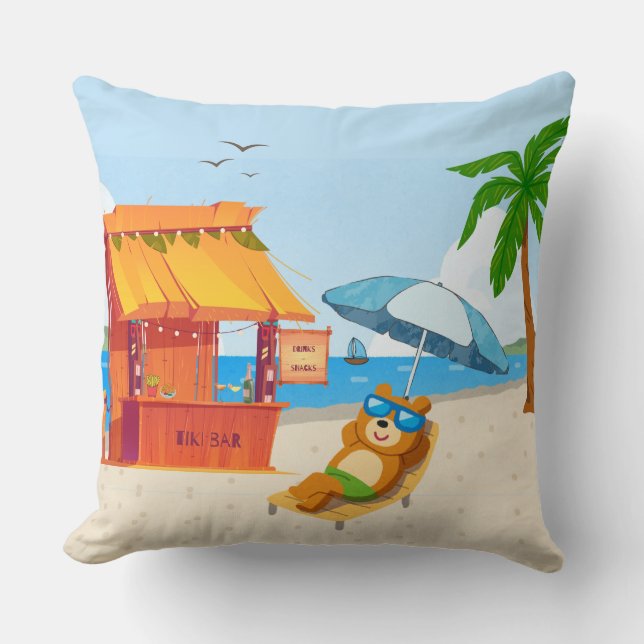 Tropical Chill Zone – Beach Vibes Cushion (Front)