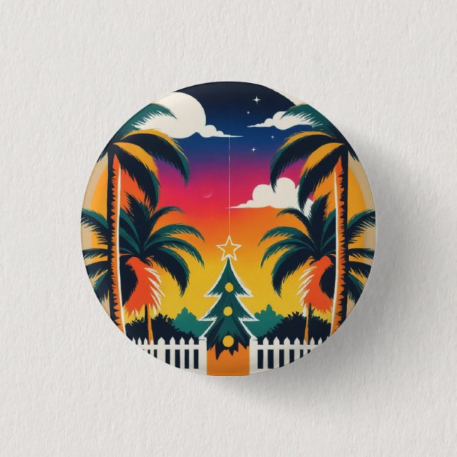 Tropical Christmas 3 Cm Round Badge (Front)