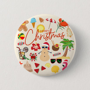 Tropical Christmas 6 Cm Round Badge