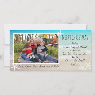 Tropical Christmas Beach Christian Photo Card