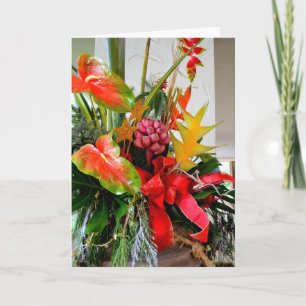 Tropical Christmas Bouquet Card