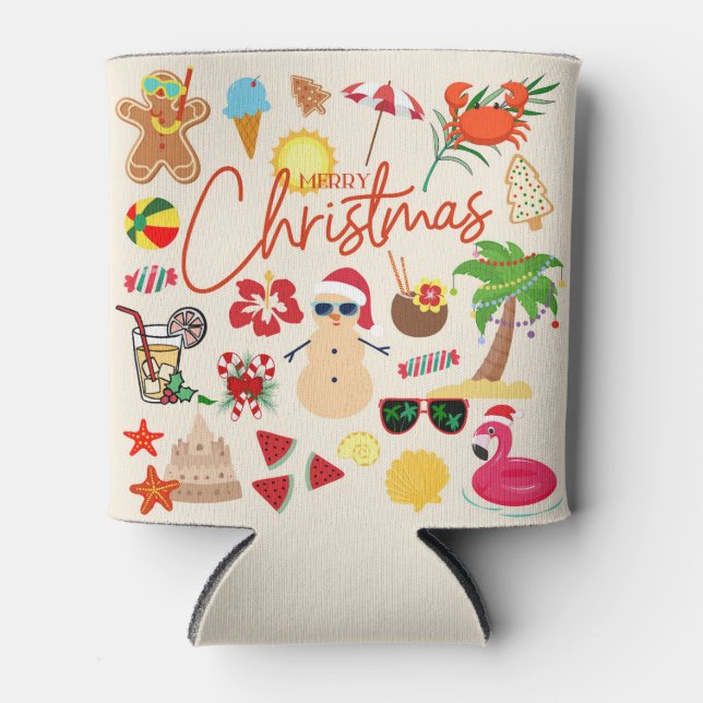 Tropical Christmas Can Cooler (Front)