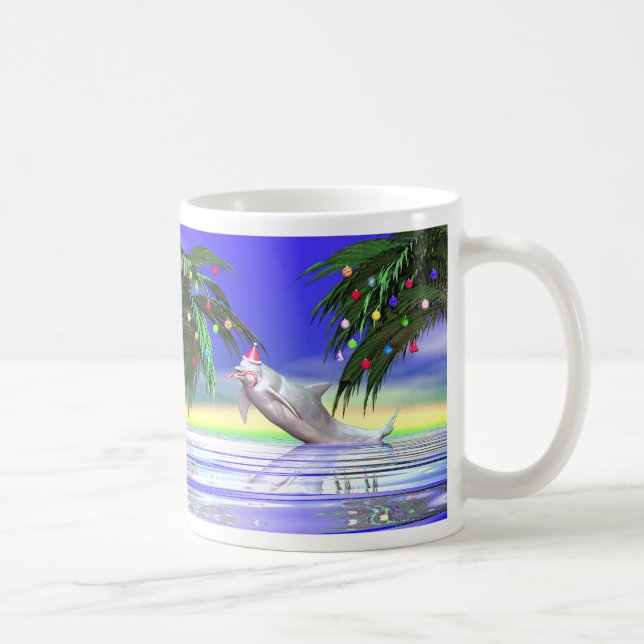 Tropical Christmas Dolphin Coffee Mug (Right)