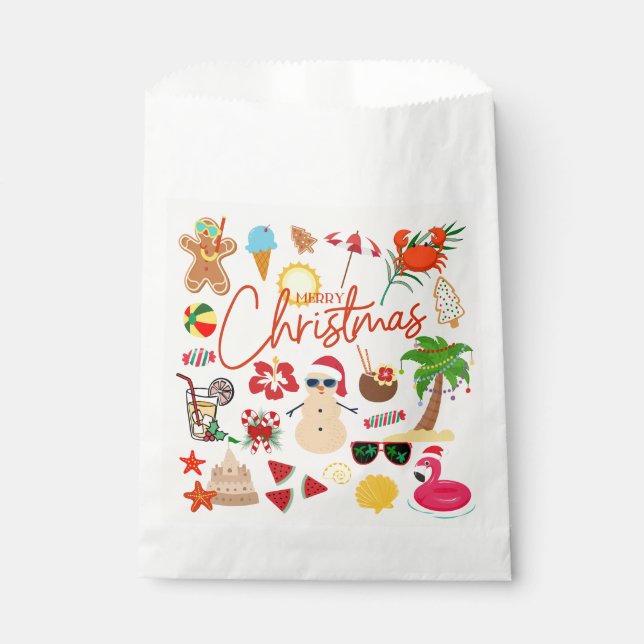  Tropical Christmas Favour Bags (Front)