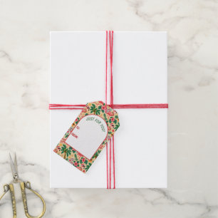 Tropical Christmas Flamingos and Palm Trees Gift Tags