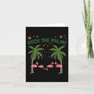 Tropical Christmas Florida Flamingo Deck The Palms Card