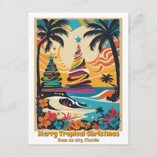 Tropical christmas Florida greeting Postcard