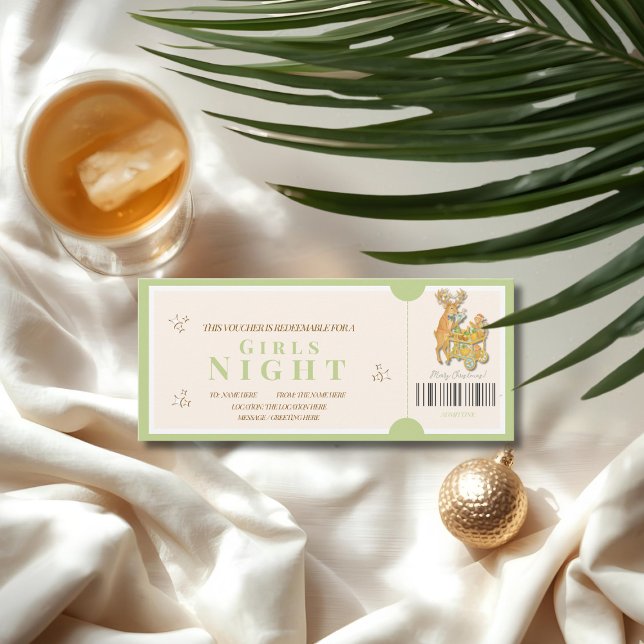 Tropical Christmas Girls Night Voucher Card (Tropical Christmas Girls Night Voucher Card)