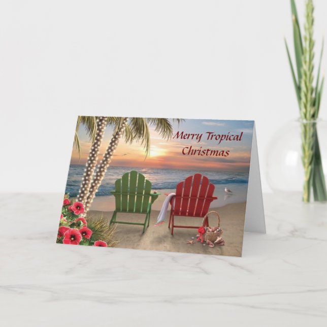 Tropical Christmas Holiday Card (Front)