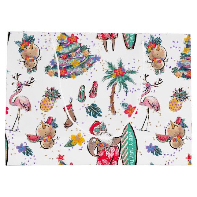 Tropical Christmas Holiday Gift Bag (Back)