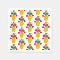 Tropical Christmas Holidays Pineapple Napkin
