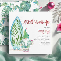 Tropical Christmas in July Invitations