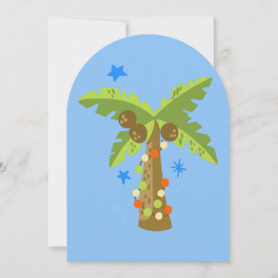 tropical christmas july palm tree summer xmas invitation