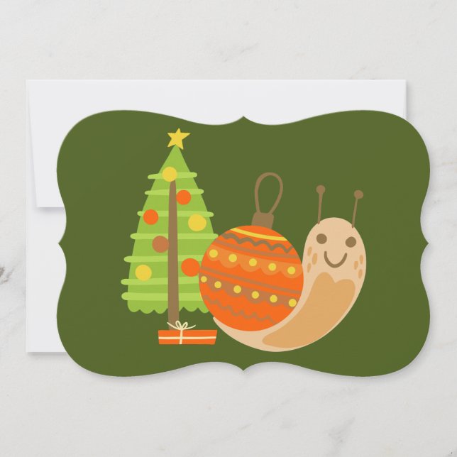 tropical christmas july snail summer xmas invitation (Front)