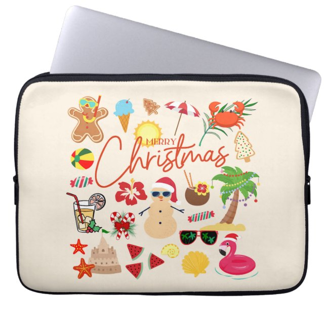  Tropical Christmas Laptop Sleeve (Front)