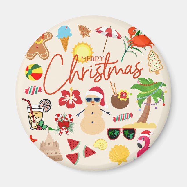  Tropical Christmas Magnet (Front)