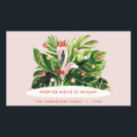 Tropical Christmas modern palm botanical Flamingo  Rectangular Sticker<br><div class="desc">Tropical Christmas modern deck the palm botanical flamingo stylish contemporary design.</div>