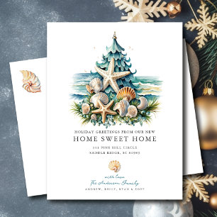 Tropical Christmas Moving Announcement  Postcard